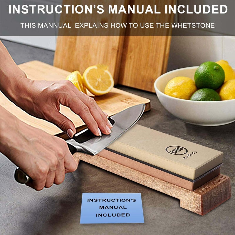 King Japanese Knife Sharpener 1000/6000 Grit and Knife Angle Holder Set by B&B japan for Stainless Steel Cutlery and Pointed Carver, Best for Long-Lasting Sharpness, "KING" Trade Mark - Image 3
